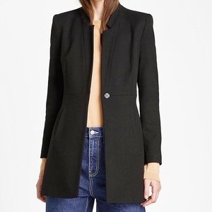NWT Zara Navy Inverted Lapel Coat